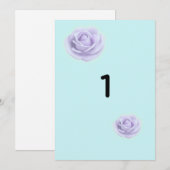 Lavender Rose Wedding Table Numbers Kaart (Voorkant / Achterkant)