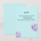 Lavender Rose With Blue Wedding RSVP Kaartje (Voorkant / Achterkant)