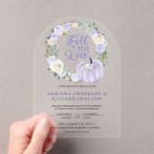 Lavender Roses Pumpkin Wedding Acryl Uitnodigingen (Insitu (Draagbaar))