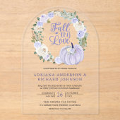 Lavender Roses Pumpkin Wedding Acryl Uitnodigingen (Voorkant)