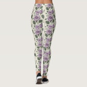 Lavender Roses With Silver And Green Leaves  Leggings (Achterkant)
