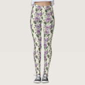 Lavender Roses With Silver And Green Leaves  Leggings (Voorkant)