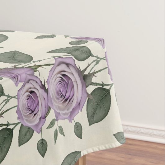Lavender Roses With Silver And Green Leaves  Tafelkleed (Voorbeeld)