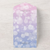 Lavender & Roze Bokeh Modern No Dinner All In One Uitnodiging (Buitenkant)