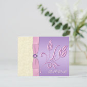 Lavender-, roze- en ivoren RSVP-kaart RSVP Kaartje (Staand voorkant)