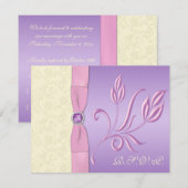 Lavender-, roze- en ivoren RSVP-kaart RSVP Kaartje (Voorkant / Achterkant)