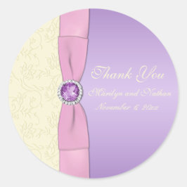 Lavender, Roze en Ivory 3-inch Ronde Sticker
