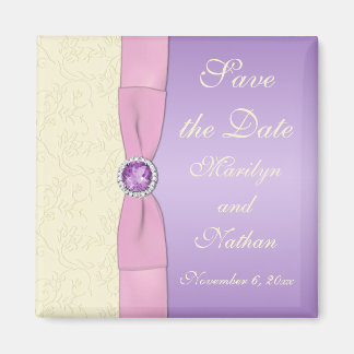Lavender, Roze en Ivory Wedding Favor Magnet