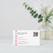 Lavender roze minimalistische eenvoudige QR-code Visitekaartje (Staand voorkant)