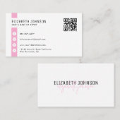 Lavender roze minimalistische eenvoudige QR-code Visitekaartje (Voorkant / Achterkant)