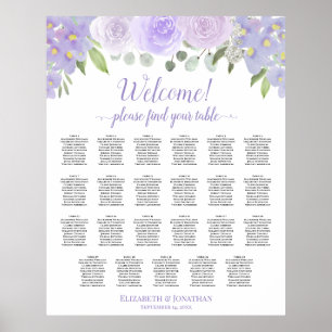 Lavender Rozen 23 Tafel Boho Wedding Seating Chart Poster