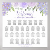 Lavender Rozen 29 Tafel Boho Wedding Seating Chart Poster (Voorkant)