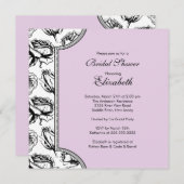 Lavender  Rozen Bridal Shower Invitation Kaart (Voorkant / Achterkant)