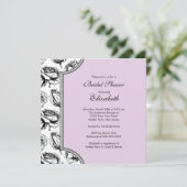 Lavender  Rozen Bridal Shower Invitation Kaart (Staand voorkant)