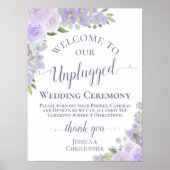 Lavender Rozen Chic Unplugged Wedding Ceremony Poster (Voorkant)