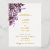 Lavender, Rozen en Lilacs, Wedding Folie Uitnodiging Briefkaart (Voorkant)