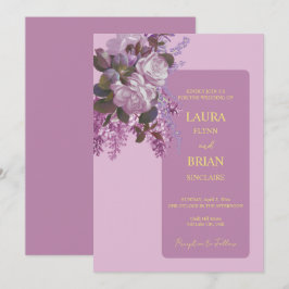 Lavender, Rozen en Lilacs, Wedding Kaart