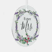 Lavender, Rozen, Eucalyptus Future Mrs. Metalen Ornament (Voorkant Rechts)
