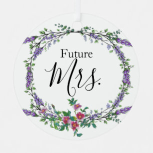 Lavender, Rozen, Eucalyptus Future Mrs. Metalen Ornament