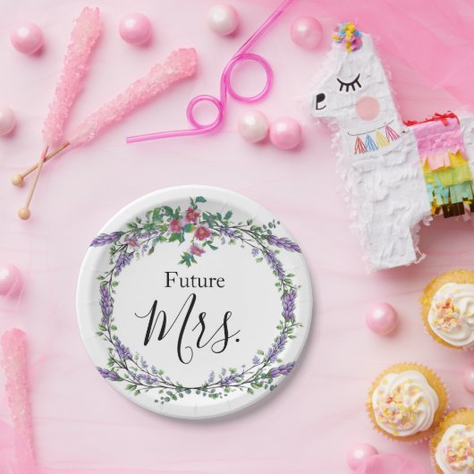Lavender,  Rozen, Eucalyptus Future Mrs. Papieren Bordje (Feest)