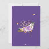 Lavender Rozen Royal Paars Gold Tiara Quinceanera Kaart (Achterkant)