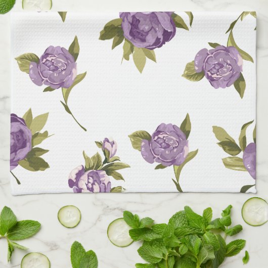 Lavender Rozen Shabby Chic Theedoek (Gevouwen)