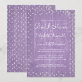 Lavender Rustic Country Bridal Shower Invitations Kaart (Voorkant / Achterkant)