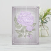 Lavender Rustic Floral Wedding Invitations Kaart (Staand voorkant)