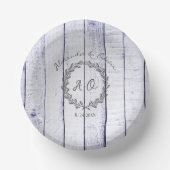 Lavender Rustic Monogram Wedding Paper Bowls Papieren Kommen (Voorkant)
