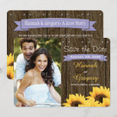 LAVENDER RUSTIC SUNFLOWER BEWAREN DE DATUM KAART (Voorkant / Achterkant)