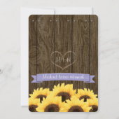 LAVENDER RUSTIC SUNFLOWER BRIDAL SHOWER INVITATION KAART (Achterkant)