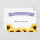 LAVENDER RUSTIC SUNFLOWER ENCLOSURE INSERT INFORMATIEKAARTJE (Voorkant / Achterkant)