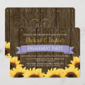 LAVENDER RUSTIC SUNFLOWER ENGAGEMENT ARTIJ KAART (Voorkant / Achterkant)