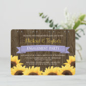 LAVENDER RUSTIC SUNFLOWER ENGAGEMENT ARTIJ KAART (Staand voorkant)