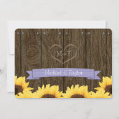 LAVENDER RUSTIC SUNFLOWER ENGAGEMENT ARTIJ KAART (Achterkant)