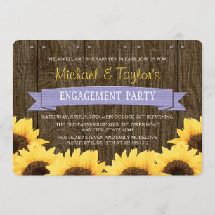 LAVENDER RUSTIC SUNFLOWER ENGAGEMENT ARTIJ KAART