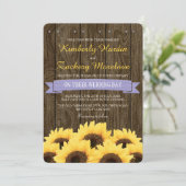 LAVENDER RUSTIC SUNFLOWER WEDDING INVITATION KAART (Staand voorkant)