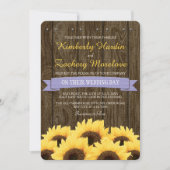 LAVENDER RUSTIC SUNFLOWER WEDDING INVITATION KAART (Voorkant)