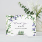 Lavender Rustic Tree Wedding Bedankkaart (Staand voorkant)