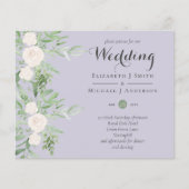 Lavender Sage Floral LOW BUDGET WEDDING Invite Flyer (Voorkant)