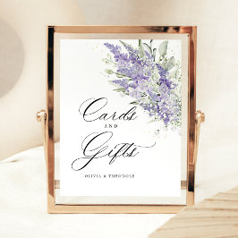 Lavender Sage Green Floral Cards & Gifts Wedding Reclamebord Met Voetstuk