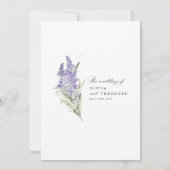 Lavender & Sage Green Floral Watercolor Wedding In Kaart (Achterkant)
