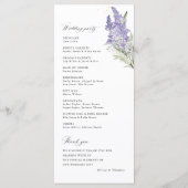 Lavender & Sage Green Floral Wedding Ceremony Programmakaart (Achterkant)
