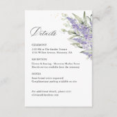 Lavender Sage Green Floral Wedding Details Informatiekaartje (Voorkant)