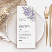 Lavender & Sage Green Floral Wedding Dinner Menu