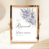 Lavender & Sage Green Floral Wedding Reserved Sign Poster