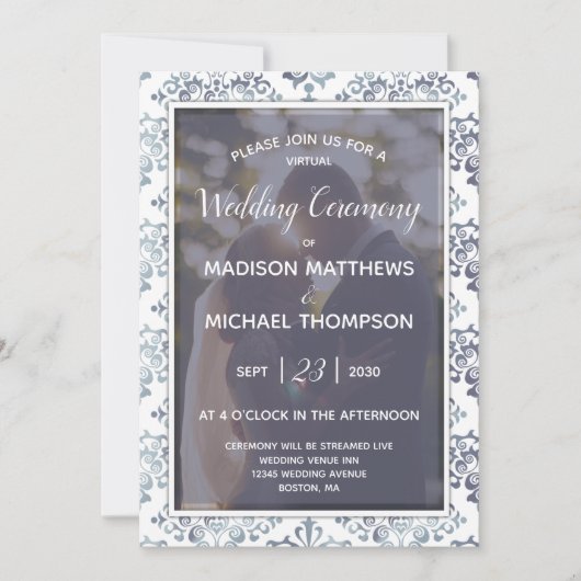 Lavender Sage Virtual Wedding Livestream Weddensch Kaart (Voorkant)