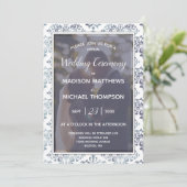 Lavender Sage Virtual Wedding Livestream Weddensch Kaart (Staand voorkant)