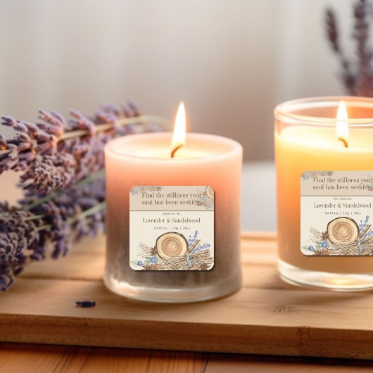 Lavender Sandalwood Quote Candle Label