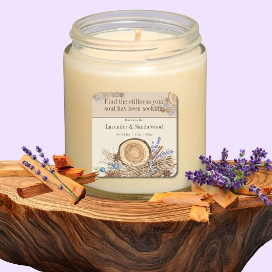 Lavender Sandalwood Quote Candle Label